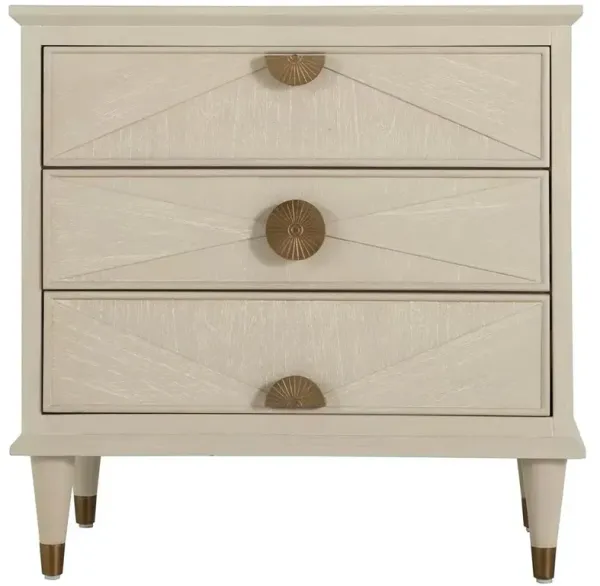 Emberly Modern Classic Cerused White Oak Wood Nightstand