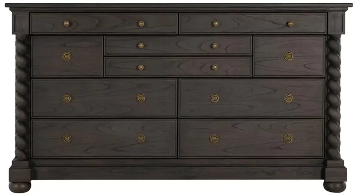 Burkhardt Updated Traditional Dark Brown Wood Dresser