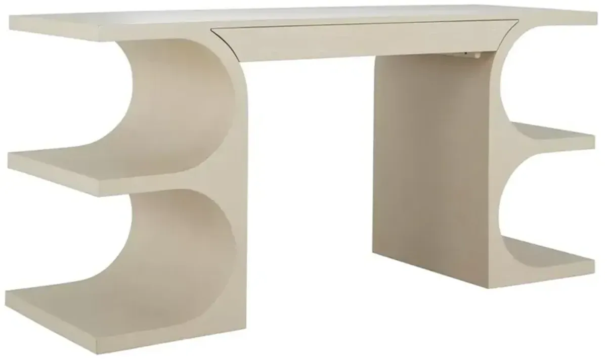 Erin Modern Classic Cerused White Oak Wood Desk