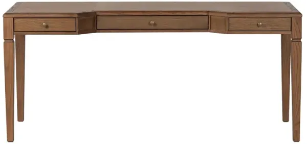 Caesar Updated Traditional Brown Oak Wood Desk