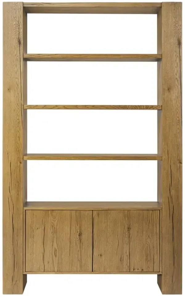 Finley Rustic Lodge Brown Oak Wood Bookcase