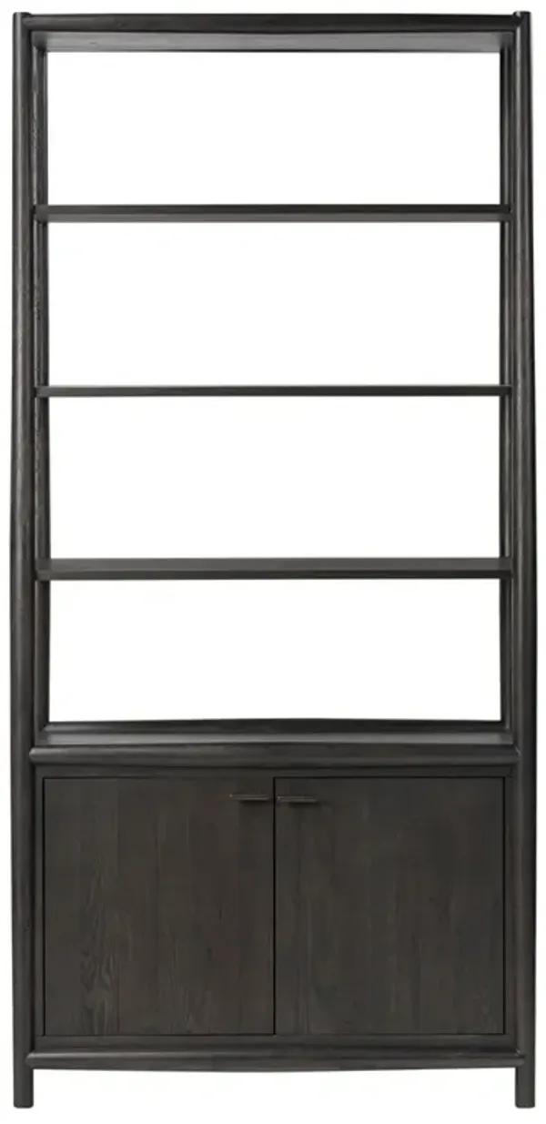 Genesis Rustic Lodge Smoked Black Oak Wood Bookcase