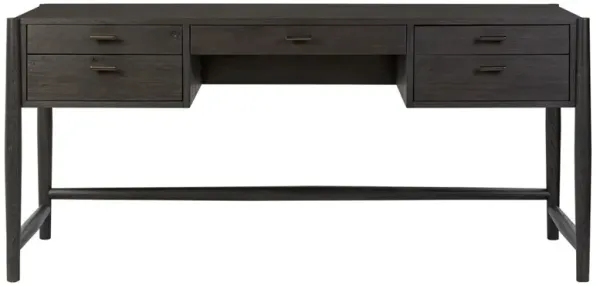 Genesis Rustic Lodge Smoked Black Oak Wood Executive Desk