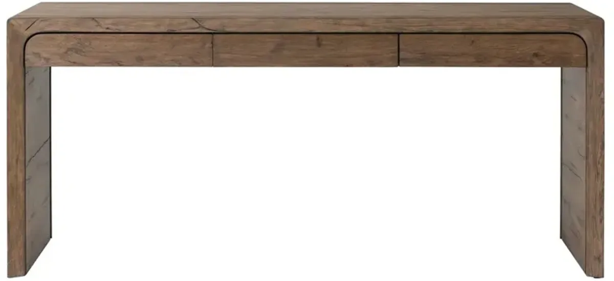 Halley Modern Classic Brown Oak Wood Desk