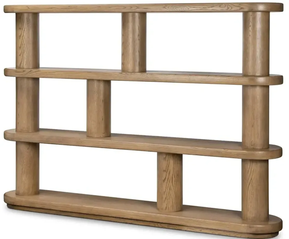 Laney Modern Classic Brown Oak Wood Bookcase