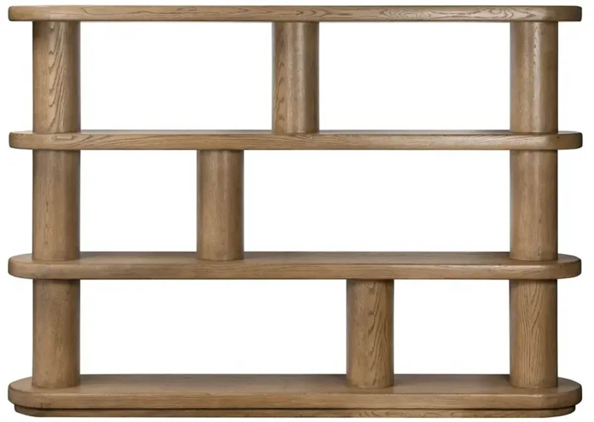 Laney Modern Classic Brown Oak Wood Bookcase