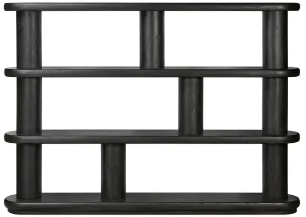 Laney Modern Classic Black Oak Wood Bookcase