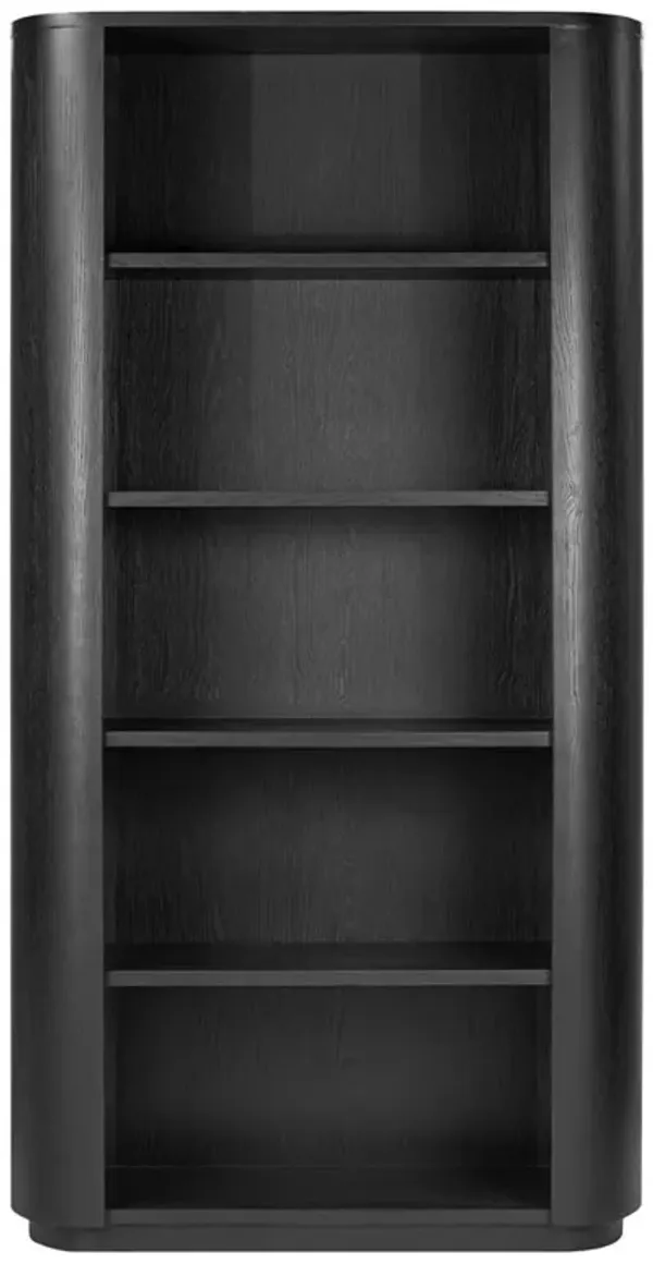 Mars Modern Classic Black Oak Wood Bookcase