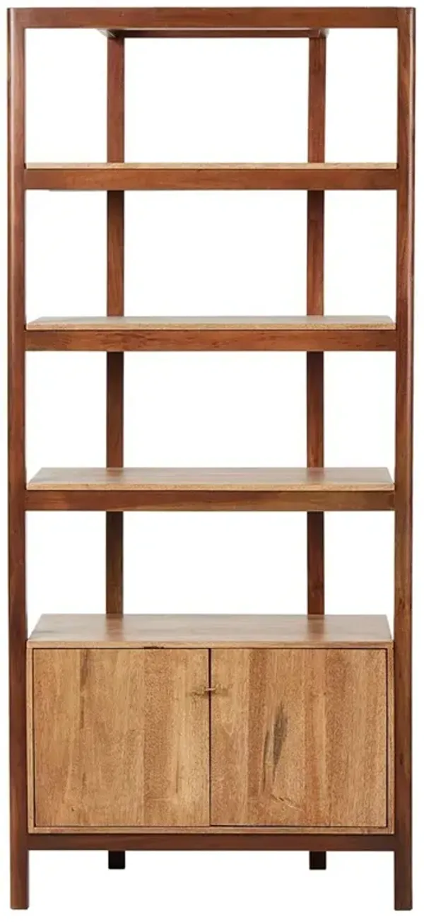 Rissa Modern Classic Brown Acacia Wood Bookcase