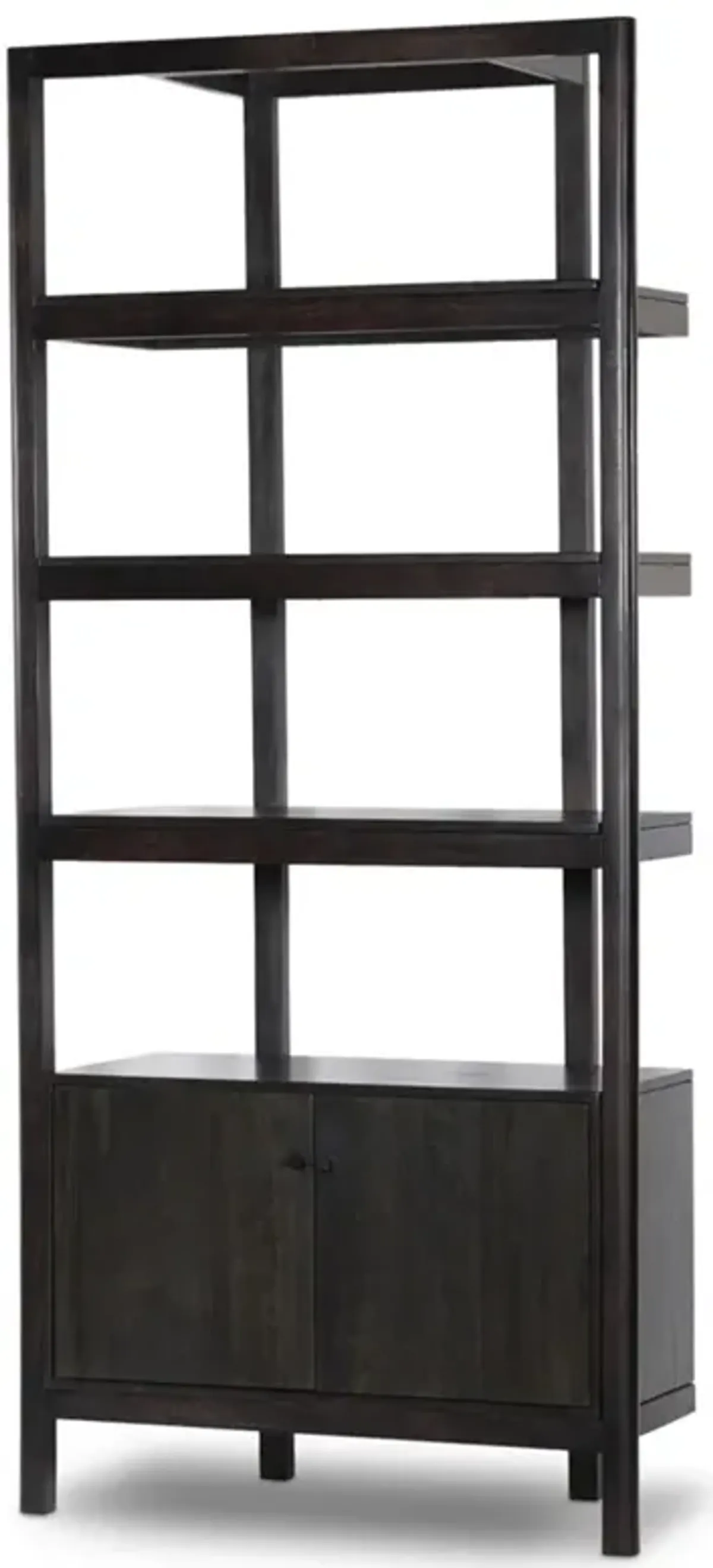 Rissa Modern Classic Black Acacia Wood Bookcase