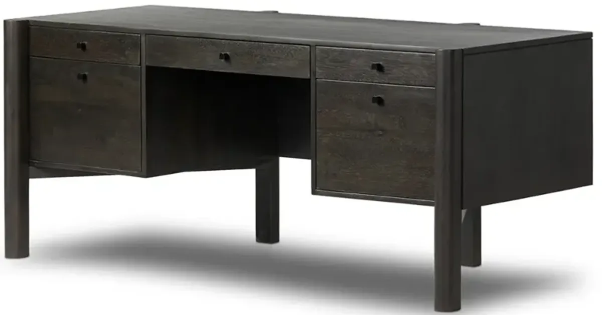 Rissa Modern Classic Black Acacia Wood Desk