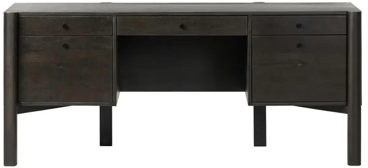 Rissa Modern Classic Black Acacia Wood Desk
