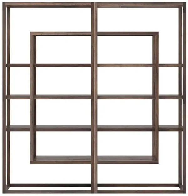 Jam Modern Classic Brown Acacia Wood Double Bookcase