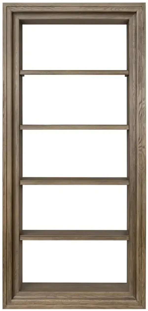 Alaina Updated Traditional Brown Oak Wood Bookcase