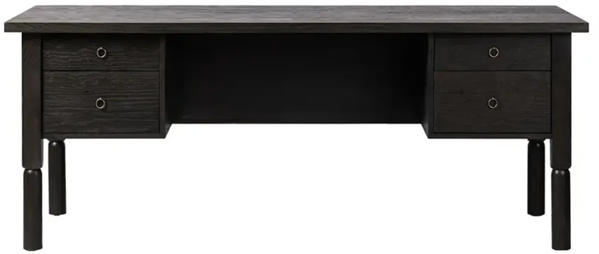 Coralie Updated Traditional Charcoal Oak Wood Desk