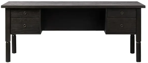 Coralie Updated Traditional Charcoal Oak Wood Desk