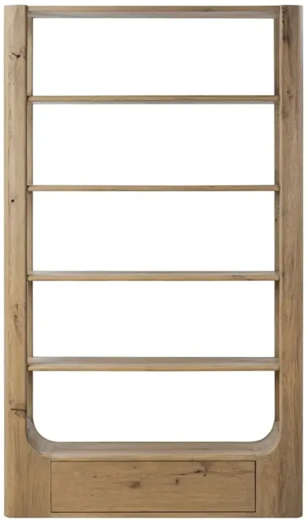 Loyce Modern Classic Brown Oak Wood Bookcase