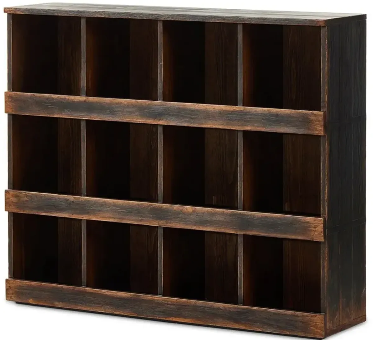 Meyer Rustic Lodge Aged Brown Wood Bookcase