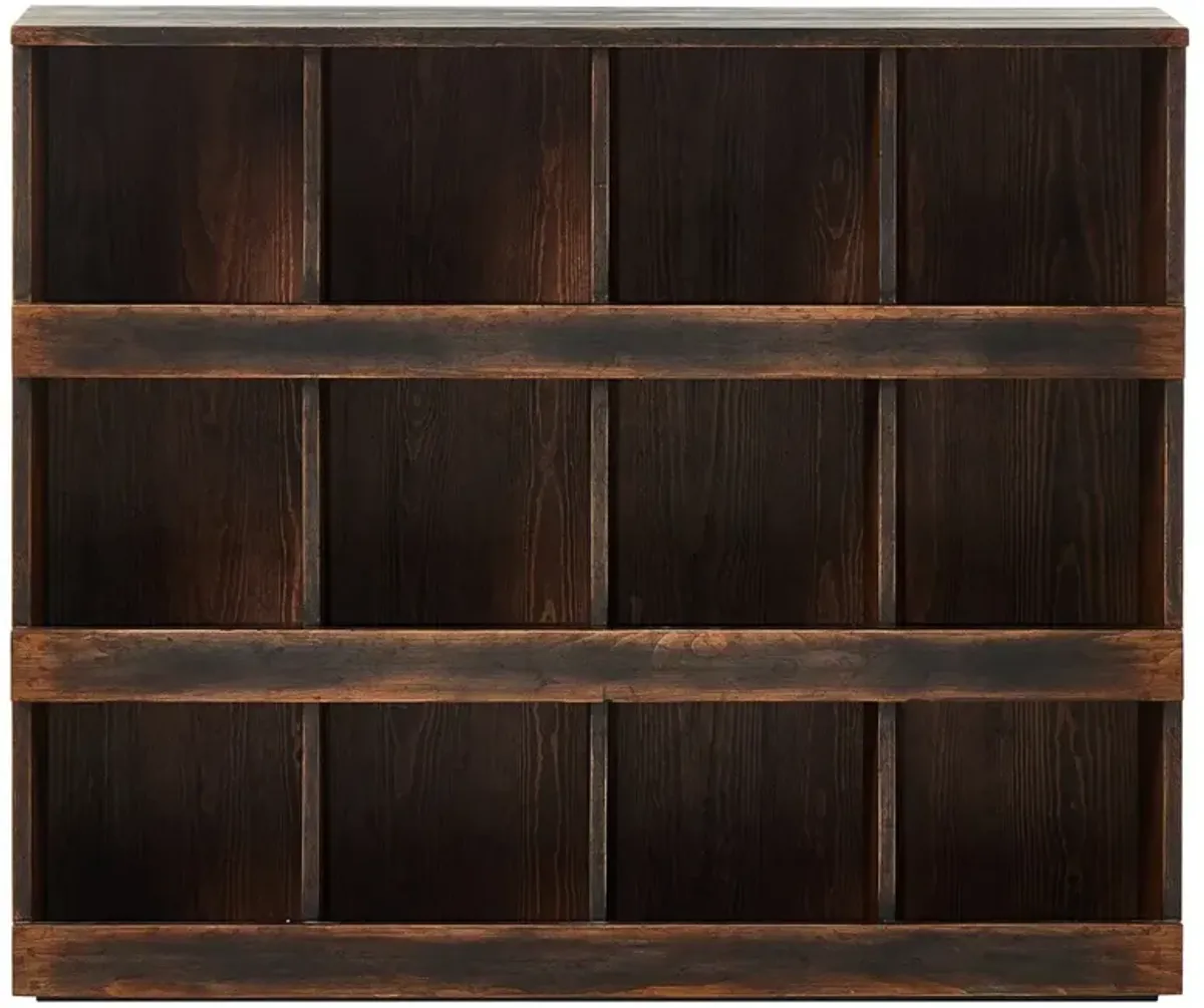 Meyer Rustic Lodge Aged Brown Wood Bookcase