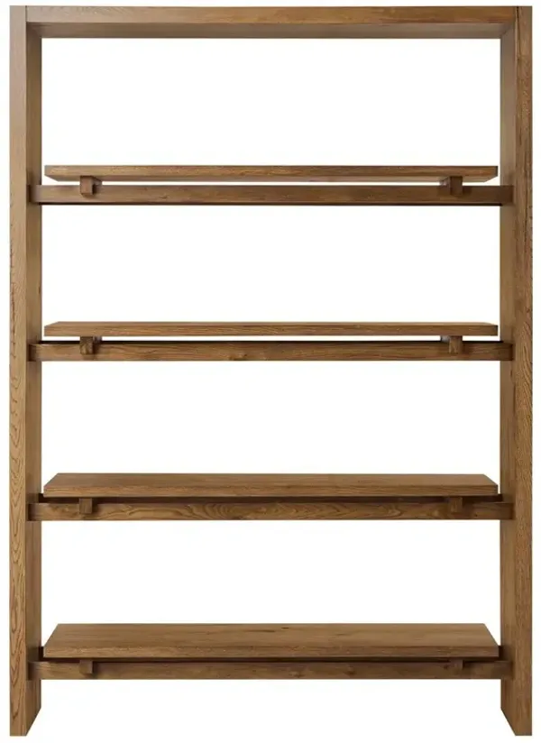 Bria Modern Classic Brown Oak Wood Bookcase