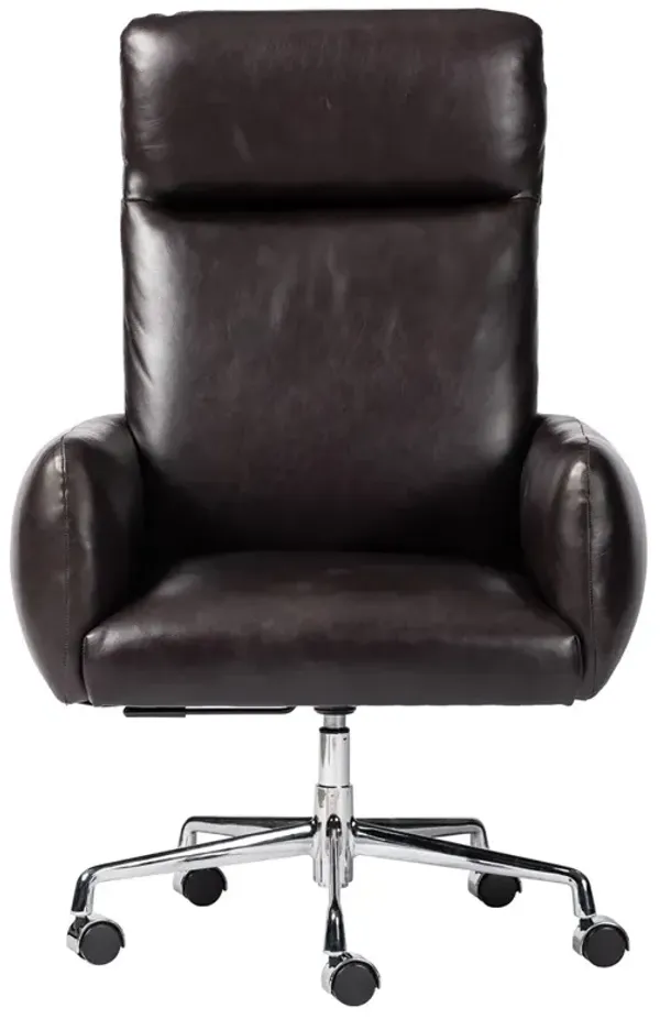 Wallie Modern Classic Black Leather Office Chair
