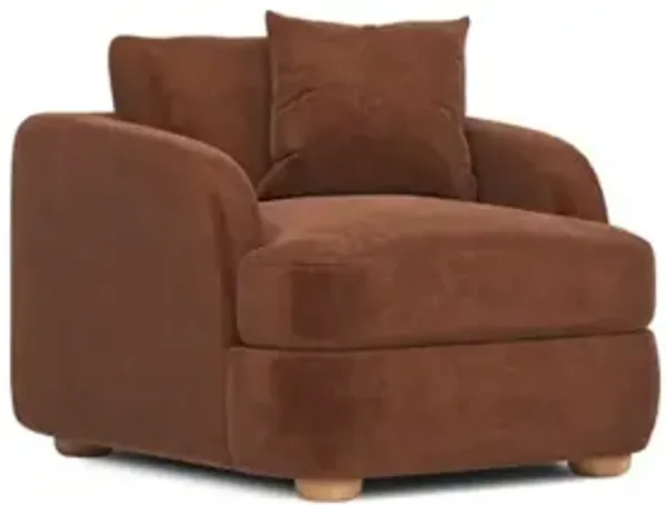 Kaysen Chocolate Mousse Performance Velvet Chair