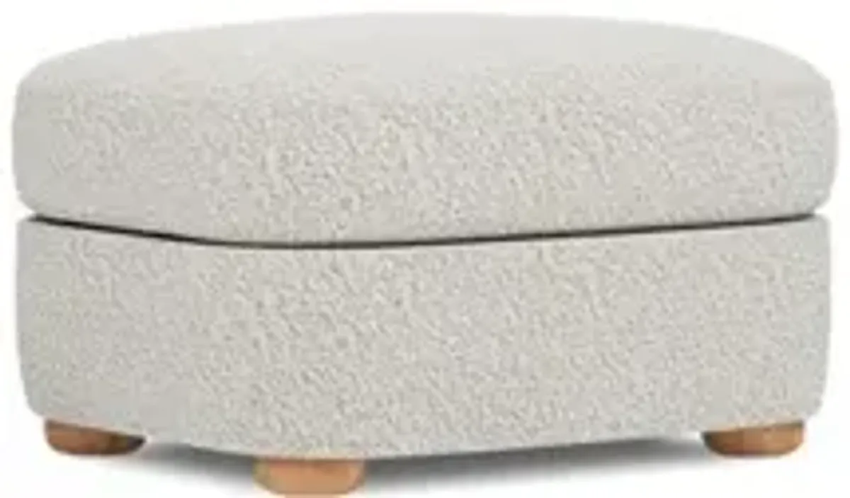 Kaysen Cloud Grey Textured Bouclé Ottoman