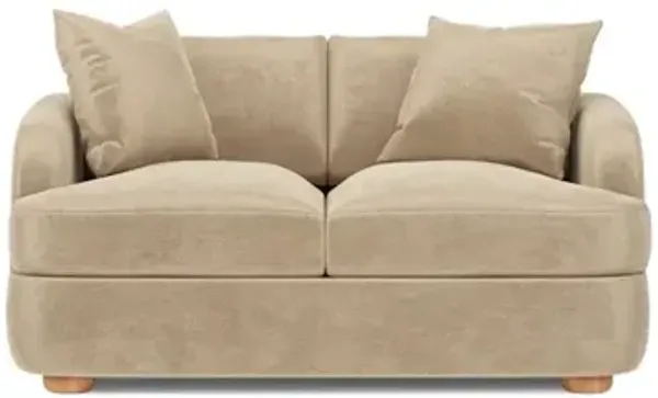 Kaysen Champagne Performance Velvet Loveseat - 58”