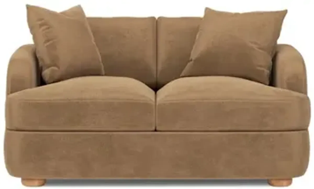 Kaysen Mocha Mist Performance Velvet Loveseat - 58”