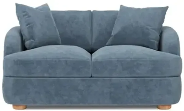 Kaysen Twilight Blue Performance Velvet Loveseat - 58”