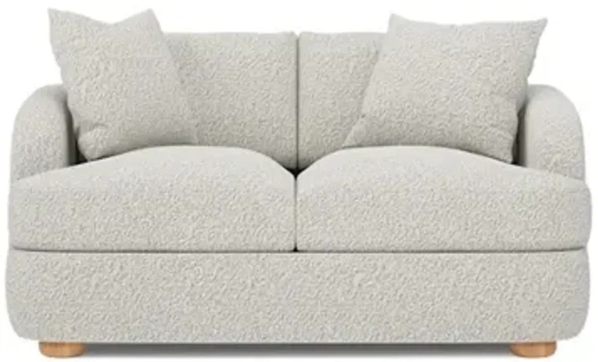 Kaysen Cloud Grey Textured Bouclé Loveseat - 58”