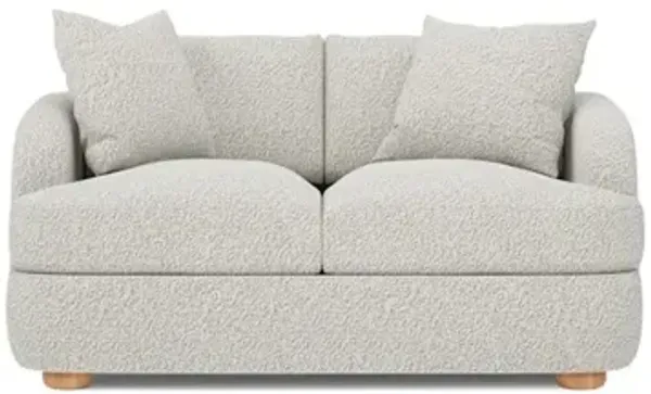 Kaysen Cloud Grey Textured Bouclé Loveseat - 58”