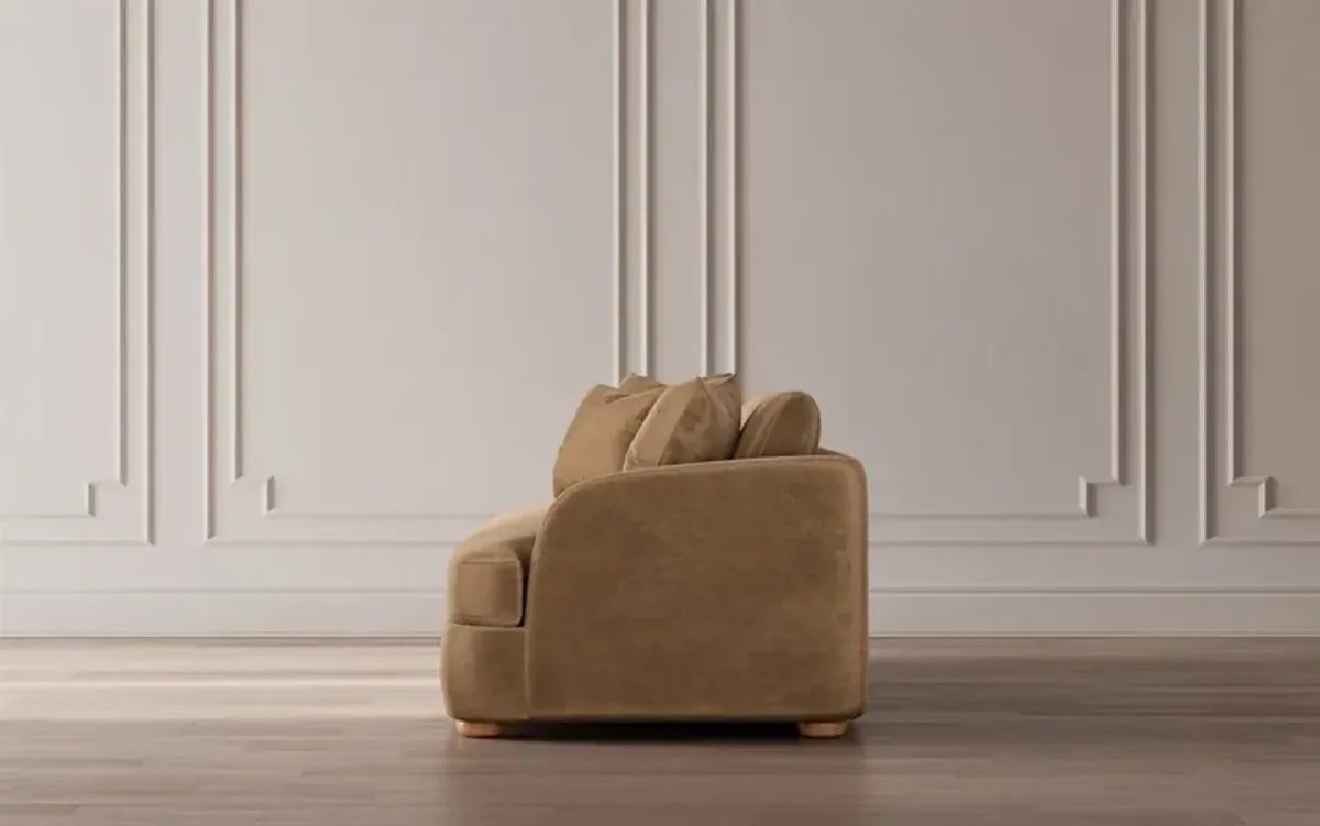 Kaysen Champagne Performance Velvet Sofa - 89”