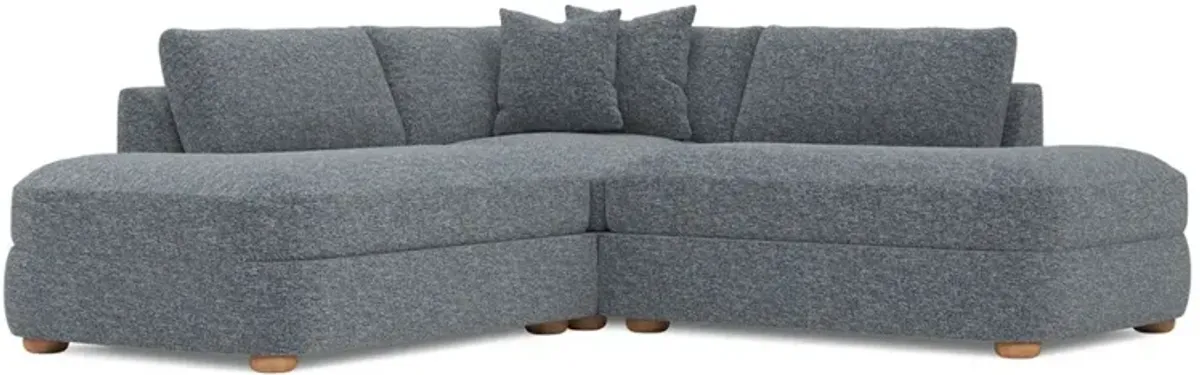 Kaysen Fisherman Blue Performance Corner Bumper Sectional - 90”