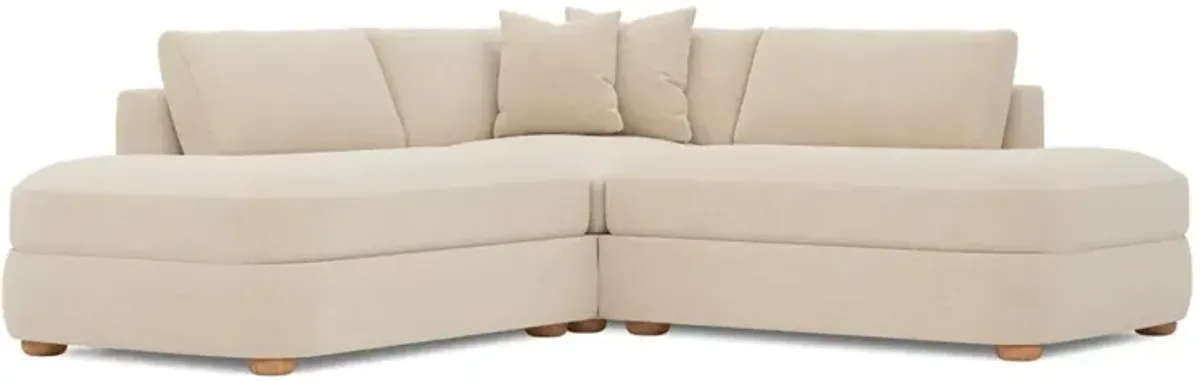 Kaysen Parchment Performance Corner Bumper Sectional - 90”