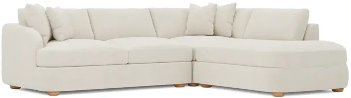 Kaysen Heathered Ivory Performance Bumper Sectional - Right Bumper - 106”