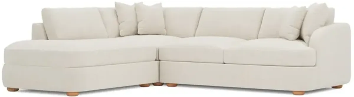 Kaysen Heathered Ivory Performance Bumper Sectional - Left Bumper - 106”