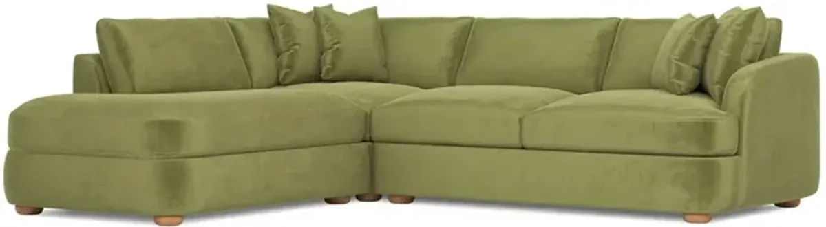 Kaysen Citrus Grove Performance Velvet Bumper Sectional - Left Bumper - 106”