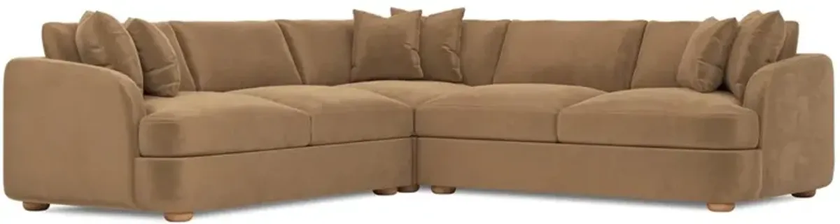 Kaysen Mocha Mist Performance Velvet Corner Sectional - 106"