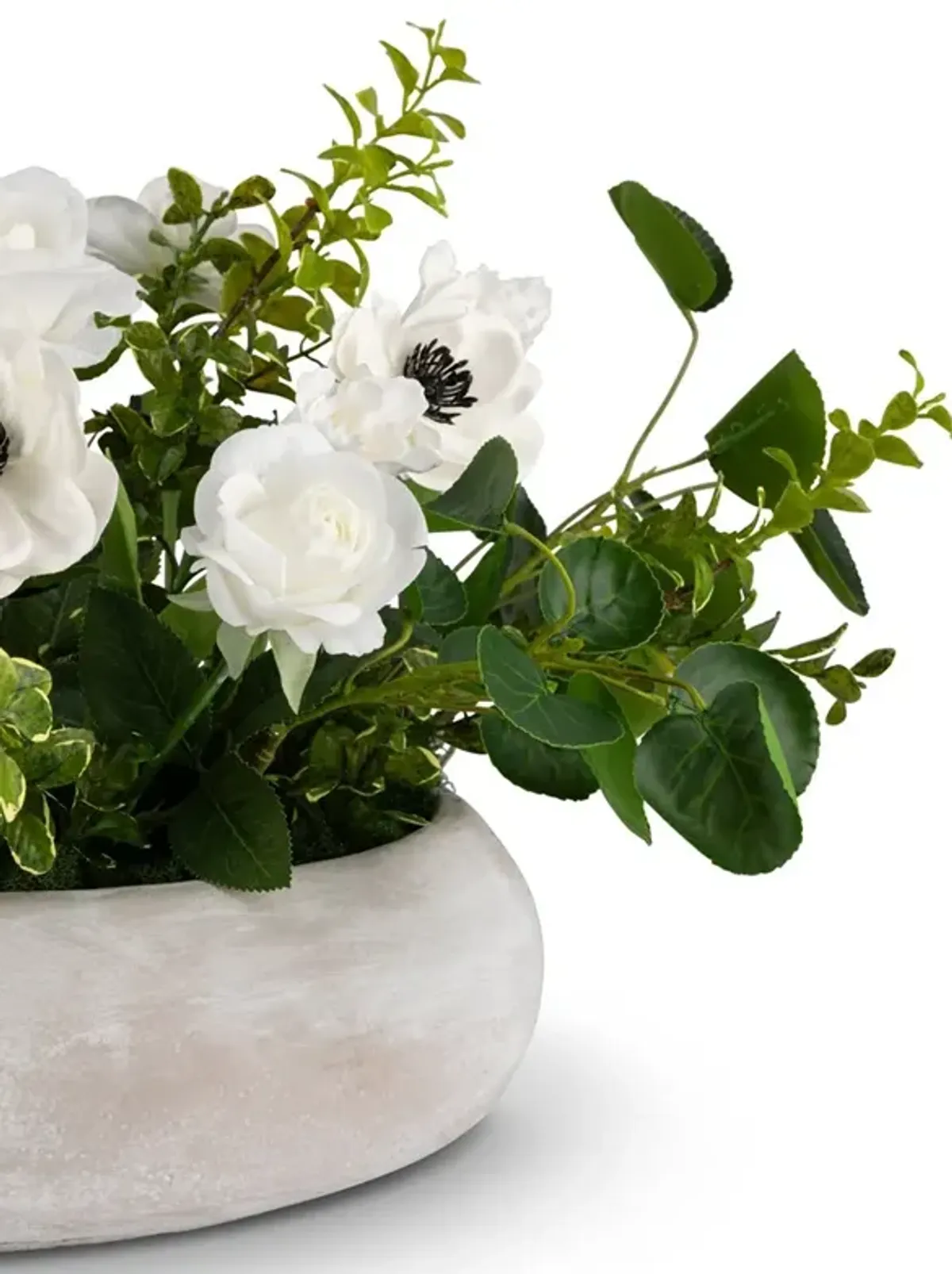 Lorianne Updated Traditional White Mixed Faux Floral Centerpiece