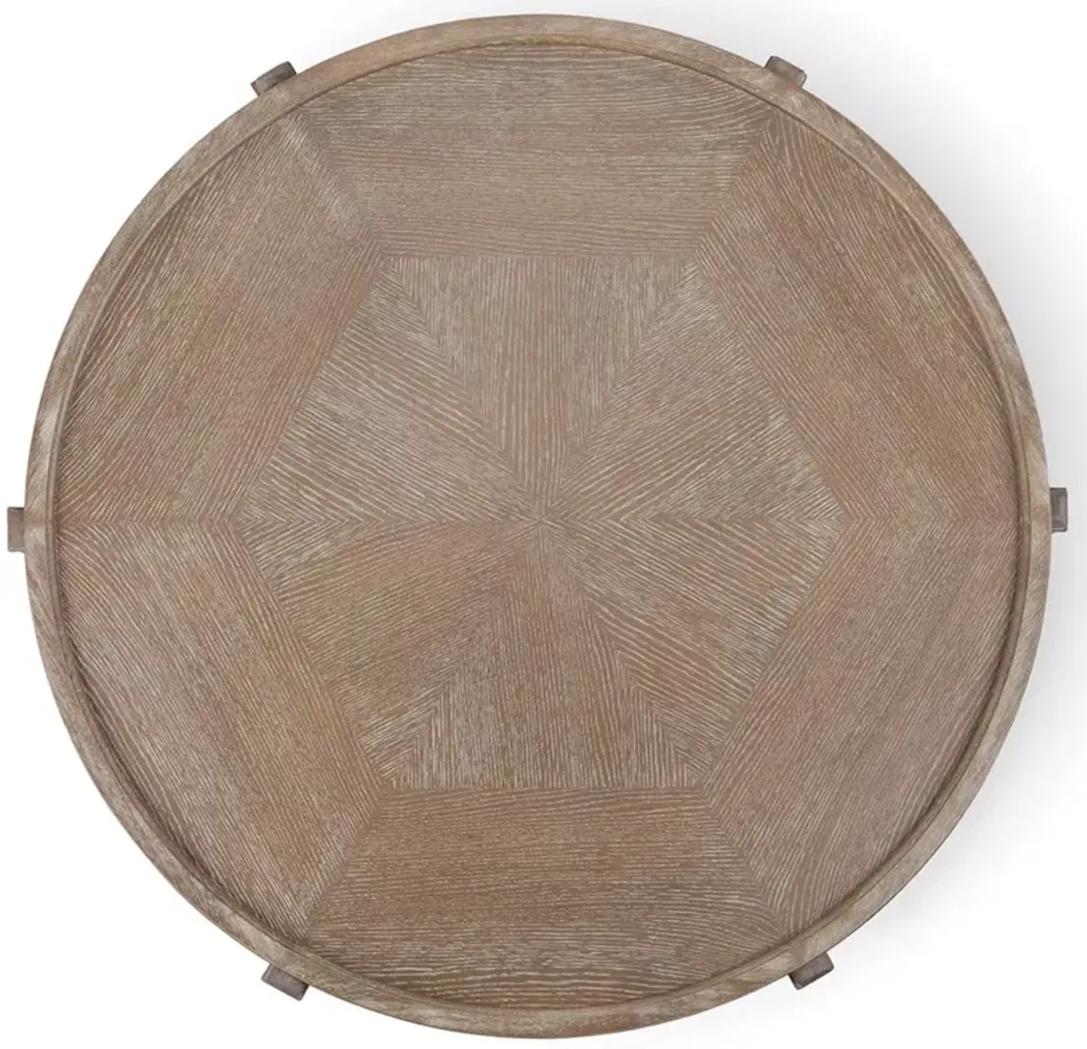 Valerie Updated Traditional Brown Oak Round Coffee Table