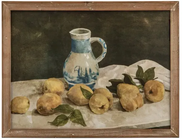 Harlan Traditional Yellow Citrus Still Life Brown Frame Illustration - 18x24