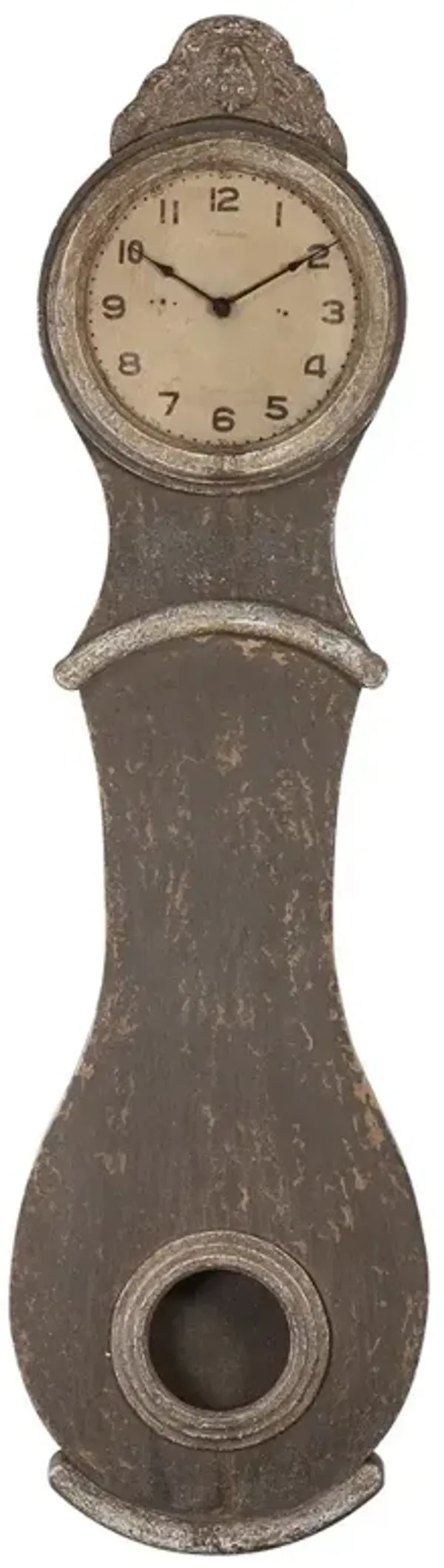 Viveca French Country Distressed Grey Reclaimed Wood Grandfather Wall Clock