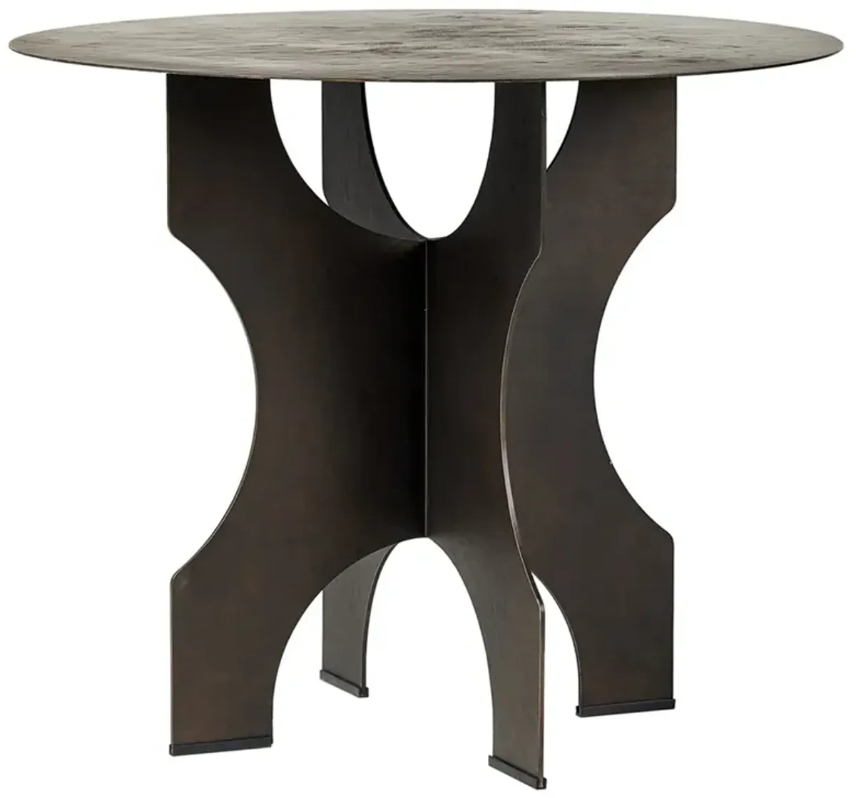 Open Box Roman Industrial Loft Bronze Iron Round Pedestal Side Table