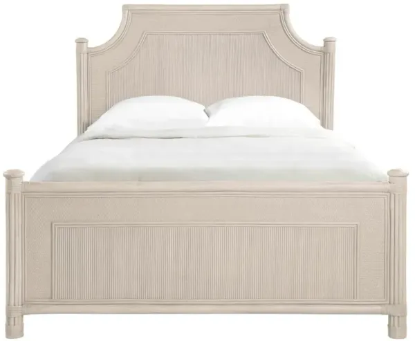 Elliana Coastal Beach Beige Arched Wicker Bed - Queen