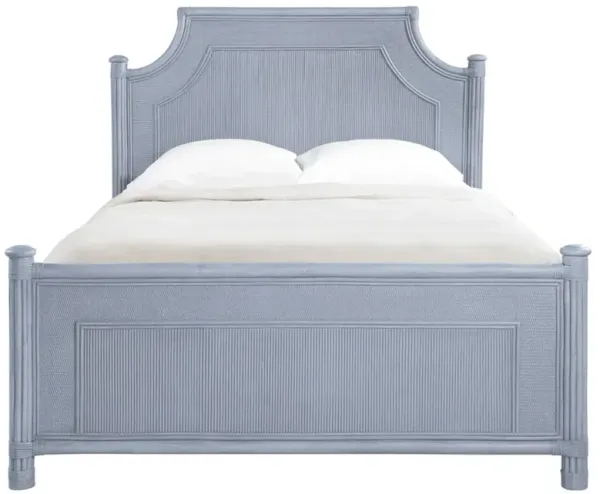 Elliana Coastal Beach Blue Arched Wicker Bed - King