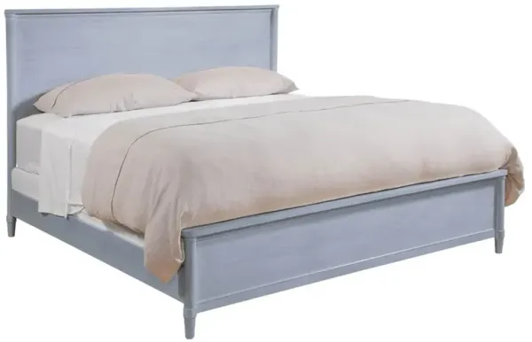 Callum Modern Classic Blue Wood Classic Bed - Queen