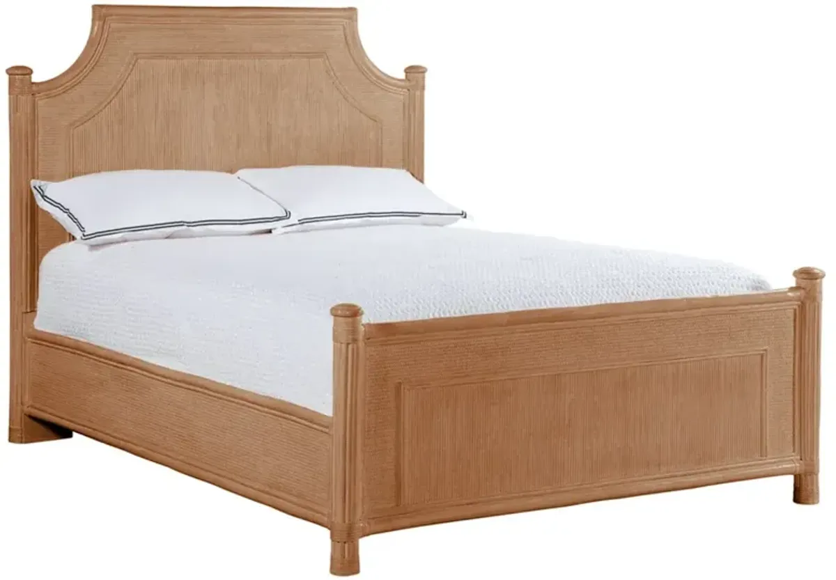 Elliana Coastal Beach Brown Arched Wicker Bed - King