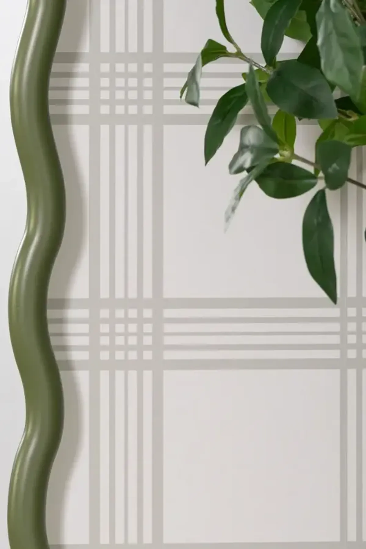 Camelotte Coastal Beach Sage Wood Wavy Wall Mirror