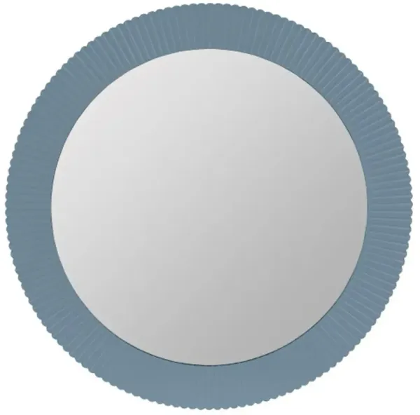 Atasha Modern Classic Sky Blue Round Wall Mirror